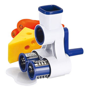 3-in-1 Stainless Steel Manual Drum Rotary Cheese Grater & Mandoline Vegetable Cutter