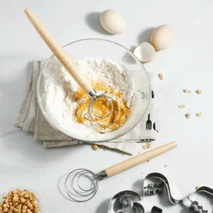 European Bread Cutter Set & Baking Tools: Flour Coil Mixer & More