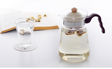 hand blown glass pitcher , water pot 1000ml,carafe