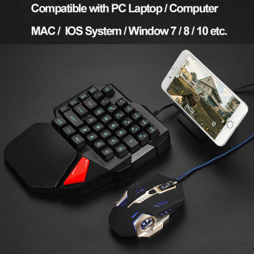 Left Hand K108 Mechanical One-Handed Keyboard Small Keyboard Gaming Keyboard For PUBG Mobile Game