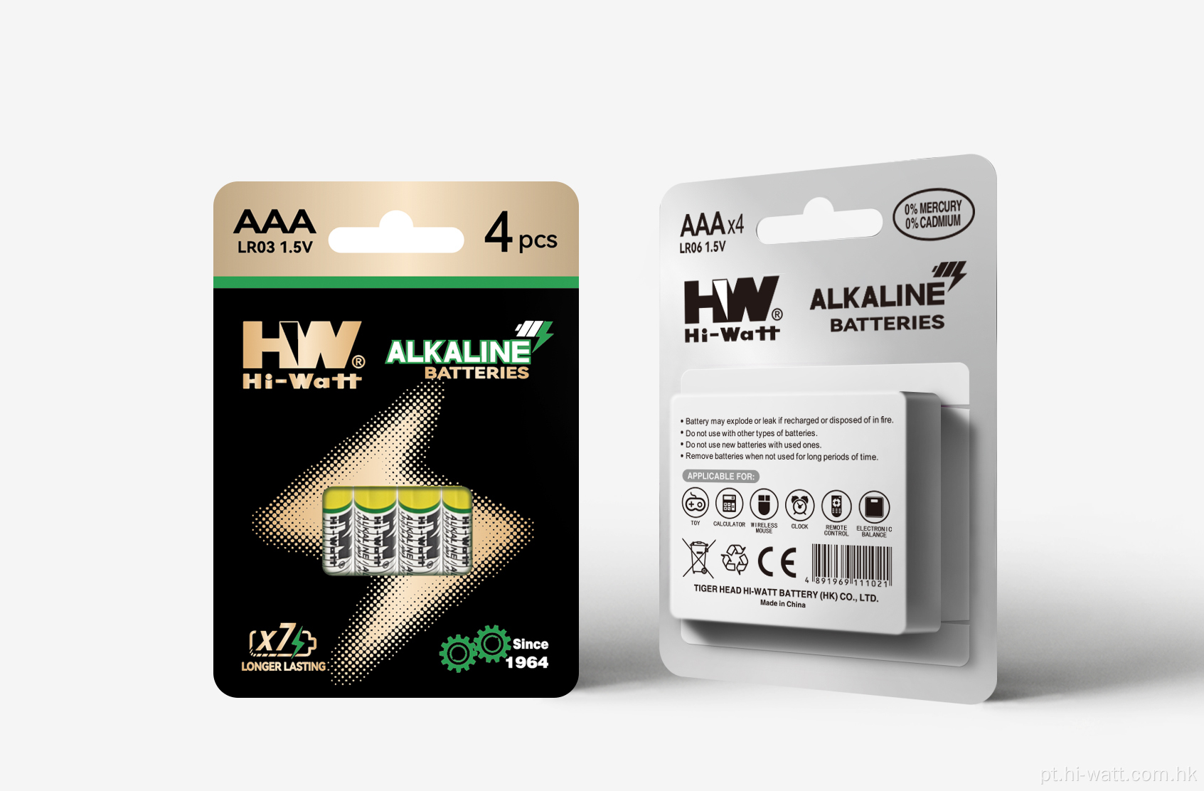 Caixa de papel alcalina de alta capacidade das baterias LR03 do AAA