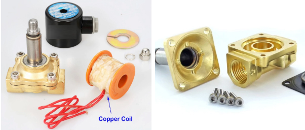 Deconstruction diagram of 2W solenoid valves