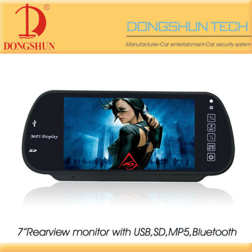 DS-786 7 inch MP5/Bluetooth car rearview monitor with USB,SD,MP5,Bluetooth,FM transmitter