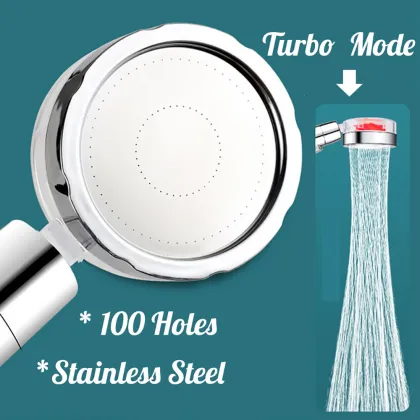 Shower Head With Fan Inside Turbo Fan Charged