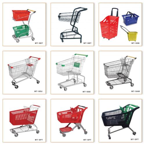 2 layer American Supermarket shopping basket trolley cart