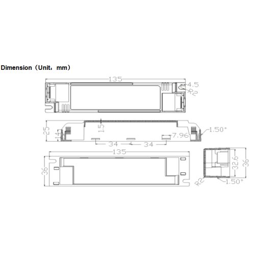 30W ECO святлодыёдны драйвер пастаяннага напружання