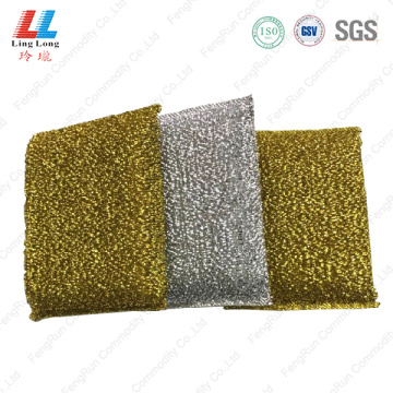 Golden shinning silver kitchenware sponge