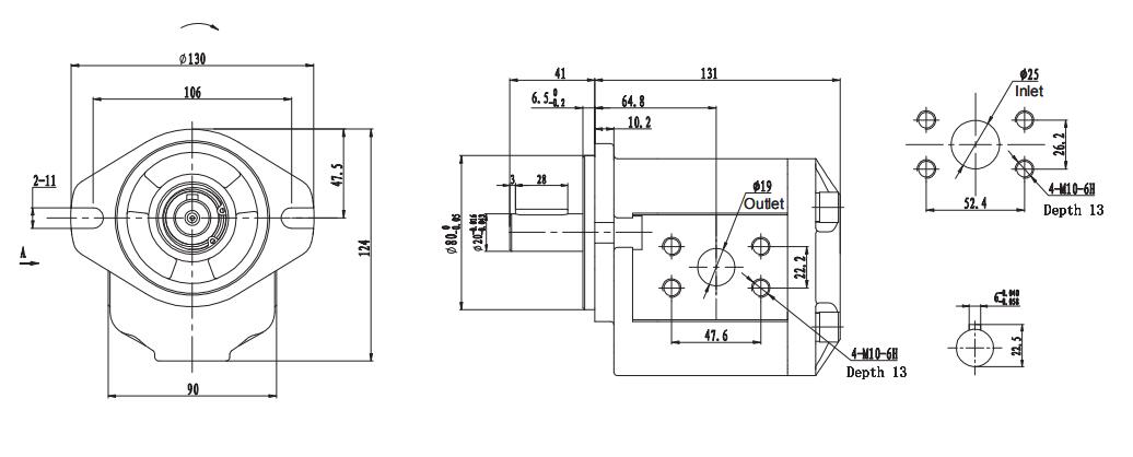 2.5YPF** Dimensions 