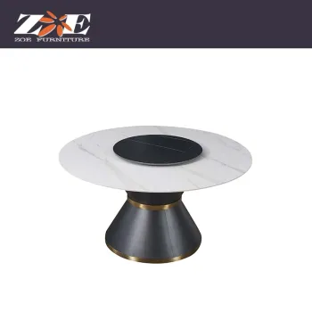 Modern Luxury Furniture Manufacturer: 6-8 Seater Sintered Stone Marble Top Dining Table Set