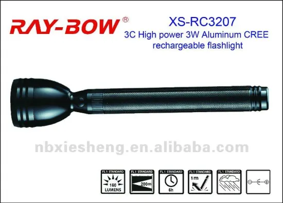 RC3207 3C High power 3W Aluminum rechargeable torch