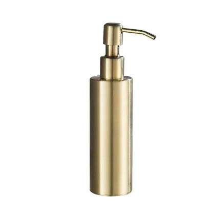 Brushed Gold Stainless Steel Soap Bottle Bathroom Manual Soap Dispenser