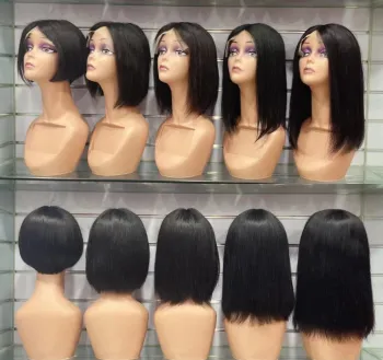 Wholesale Glueless indian T Part Lace Front Wig Short Hd Full Lace Bob Wigs Curly Lace Frontal Virgin Human Hair Wig