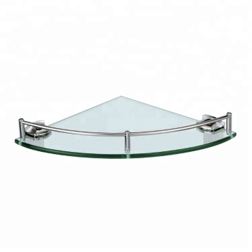 Durable Wall-Mounted Glass Corner Shelf for Bathroom