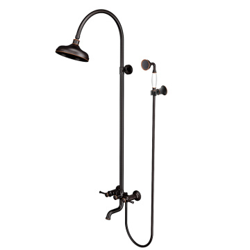 Oil Rubbed Bronze Brass Shower System With Handheld