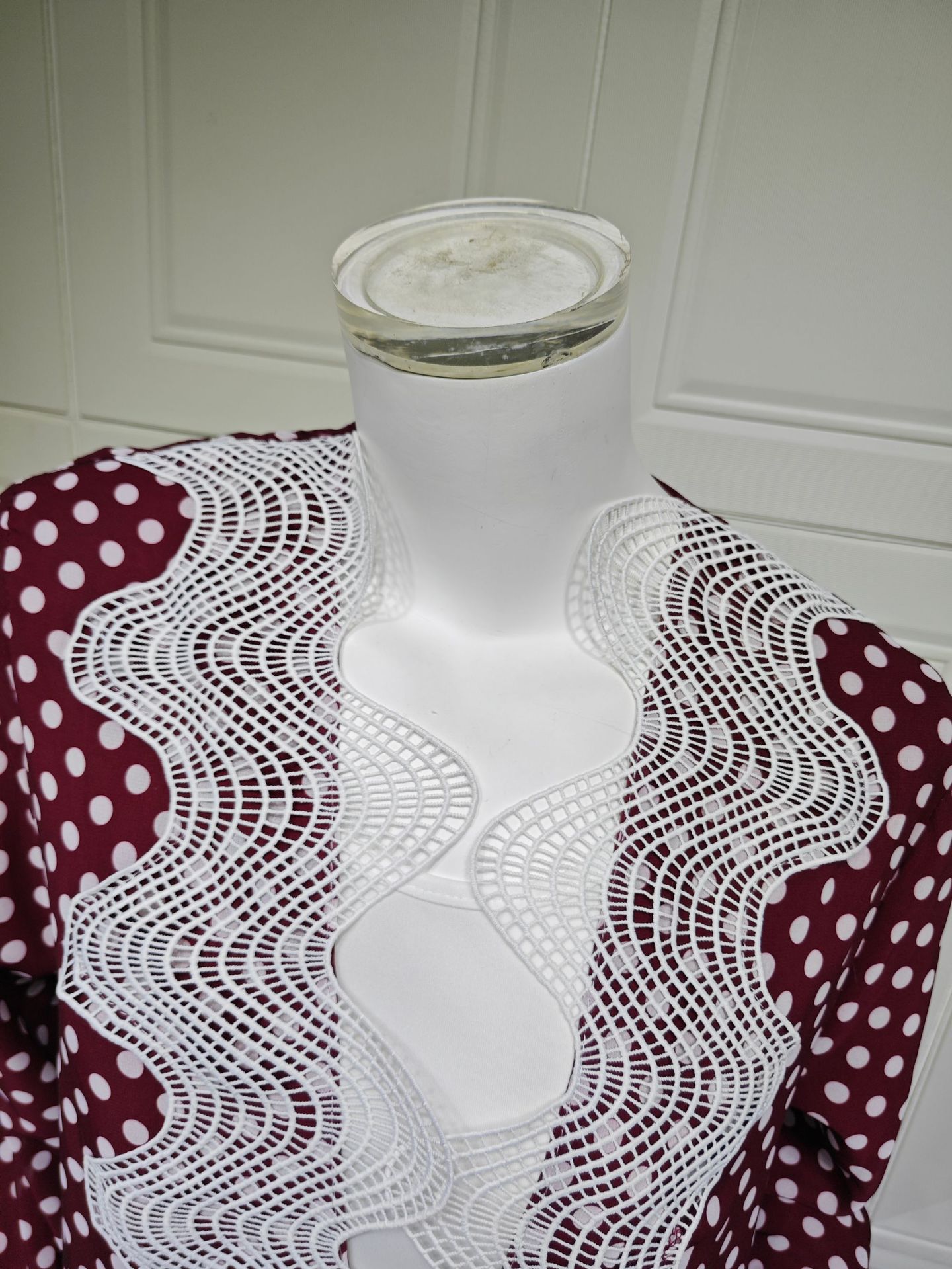Polka Dot Chiffon Abaya MQ297 (3)