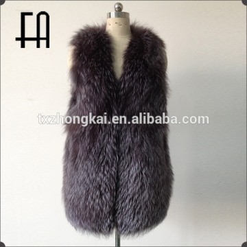 Factory directly wholesale price fashion silver fox fur gilet