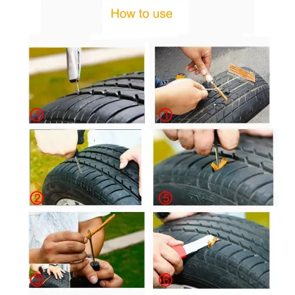 11Pcs Tire Repair Kit Car Van Motorcycle Bike Tire Repair Tools Auto Emergency Heavy Duty Tubeless Tyre Puncture Plug Flat Fix