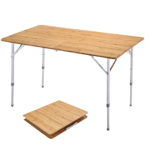 Wholesale Anti-UV Bamboo Folding Camping Picnic Table with Adjustable Legs