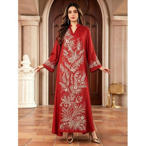 لباس ابیا با منجوق گلدار و لوکس