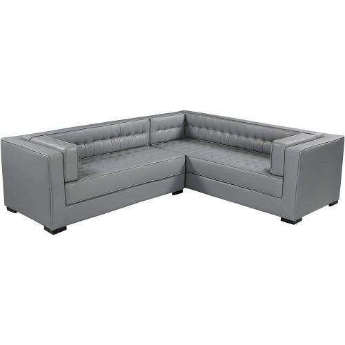 Tufted Shelter Arm Design Leather Sofa Upholstered Tufted Shelter Arm Design L-Shape Leather Sofa Supplier