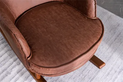 Mid-century Modern Style Rocking Chair with Removable Cover and Reclining Feature