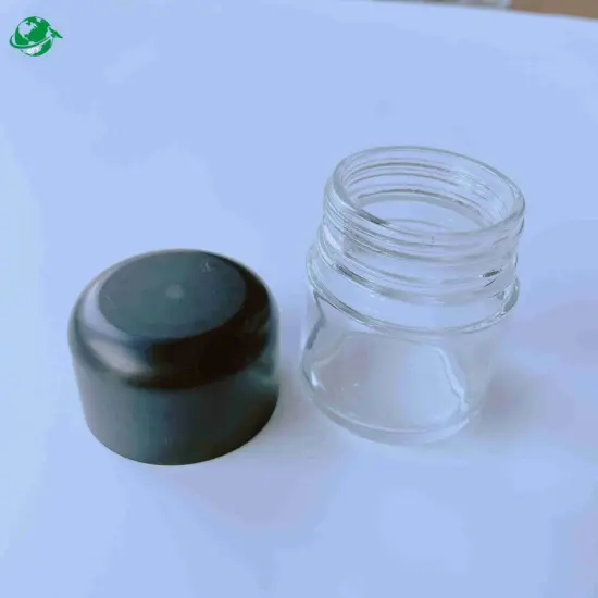 Custom 2Oz Round Clear Child-Resistant Glass Jar Concentrate