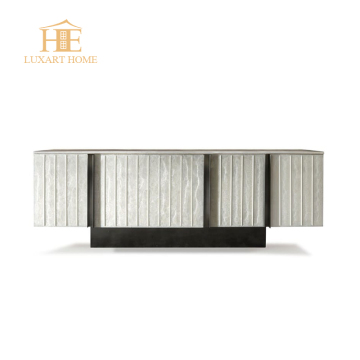 High-End Luxury Living Room Furniture with Natural Marble Entryways Cabinets and Sideboards for Villas