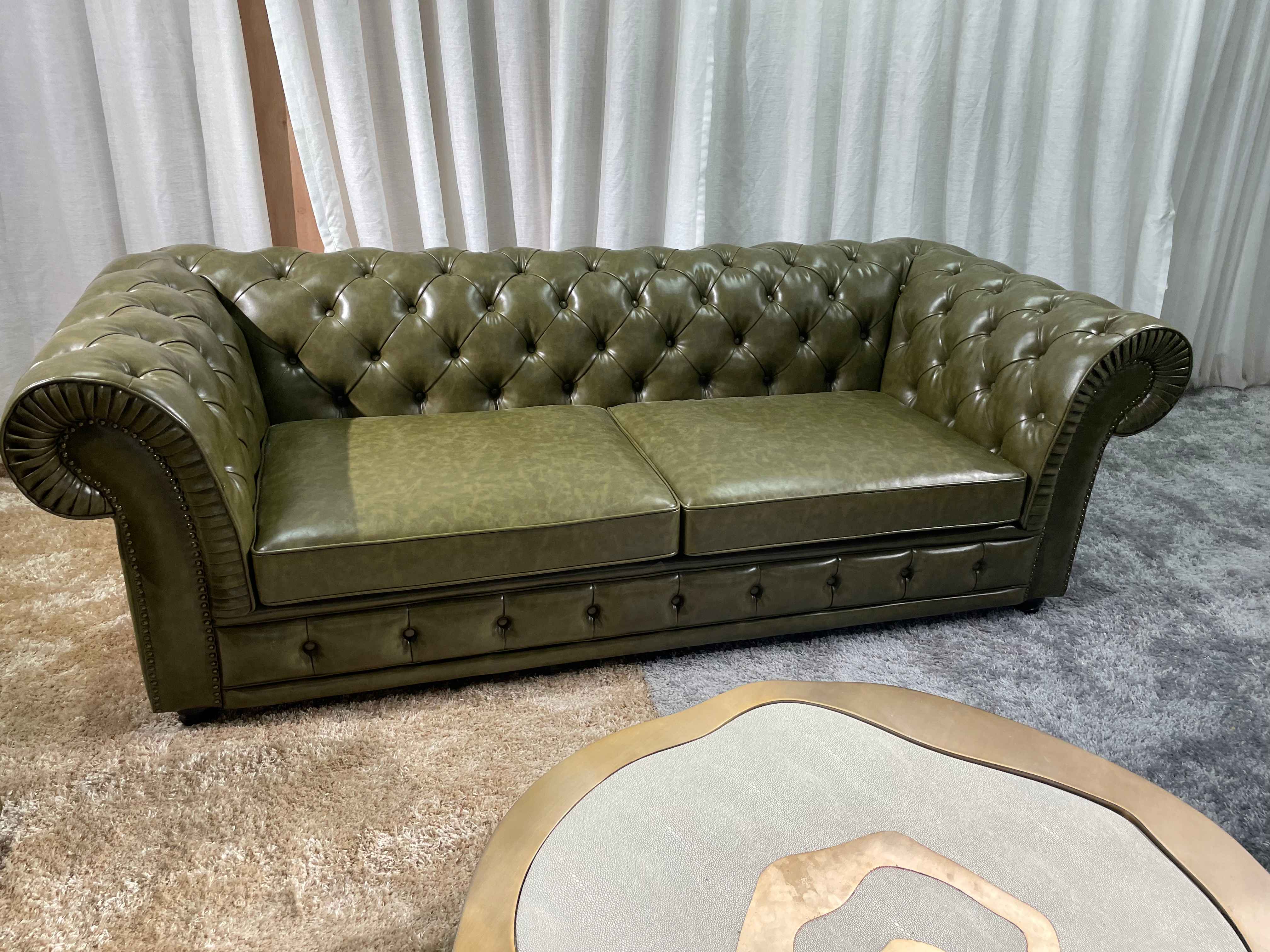 Canapé en cuir authentique chesterfield de luxe de luxe