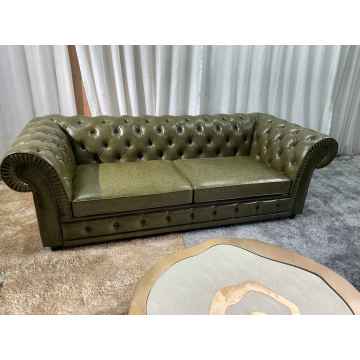 Genuine leather couch Chesterfield Luxury living room sofa