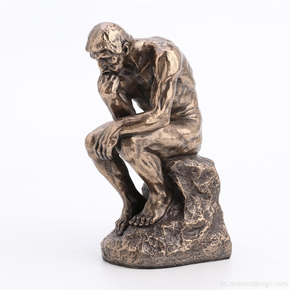 Rodin, el pensador, la estatua de resina fundida de bronce de bronce