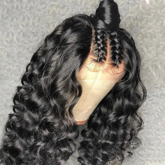 Deep Wave HD Full Lace Wigs Human Hair Lace Front Peruvian Virgin Hair 360 Lace Front Wigs for Black Women