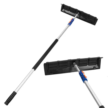 24 Inch Solar Panel Snow Removal Tool with 12 ft Extension Pole