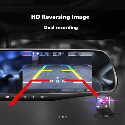 Dual record streaming media rearview mirror