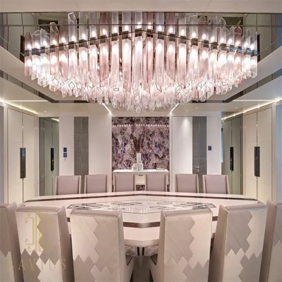 Romantic pink crystal custom restaurant chandelier light