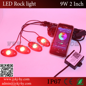 Set of 4x Pod RGB LED Rock Lights Wireless Bluetooth Music Flashing Multi Color LED Rock Light