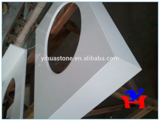 Nano white glass stone single sink countertop