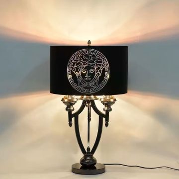 High-End Italian Design LED Table Lamp - Luxury Black Vintage Desk Lamp