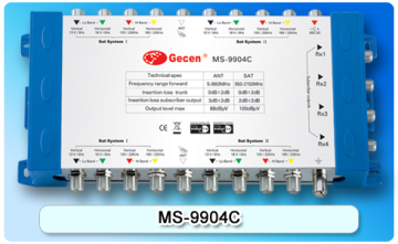 Cascade 9X4 Satellite Multiswitch 9 inputs 4 outputs MS-9904C