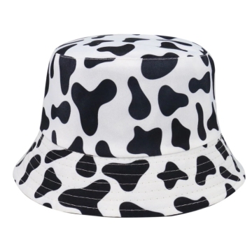 Black White Cow Pattern Bucket Hats