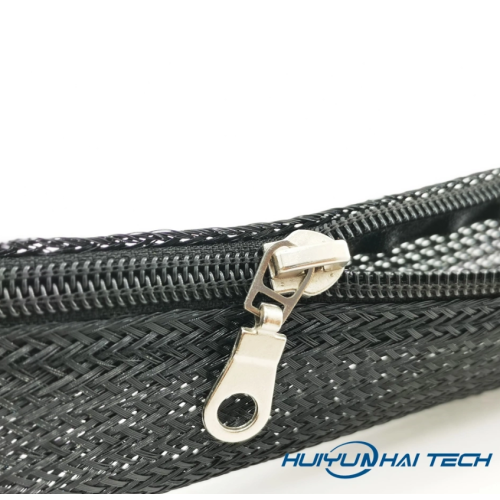 Zipper flame retardant braided sleeve