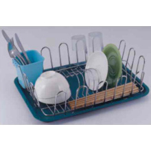 Dish Draining Basket With Plastic Tray