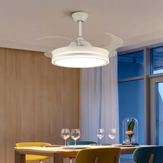 Modern Chandelier Pendant Lighting with LED Ceiling Fan and Remote Control in Copper Finish for Dining Room