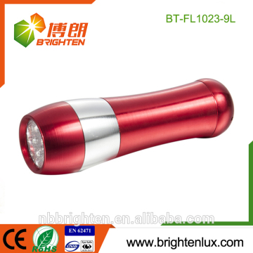 Promozionale a buon mercato a forma di grazioso tascabile in lega di alluminio a 9 LED torcio colorato regalo a LED Multi -Color LED Flashlight