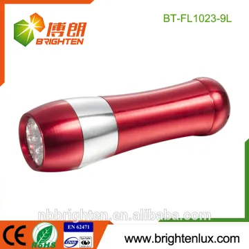 Promotional Cheap Cute Shaped Pocket Size Aluminum Alloy 9 Led Flashlight Colorful Gift Bulk multi color led flashlight
