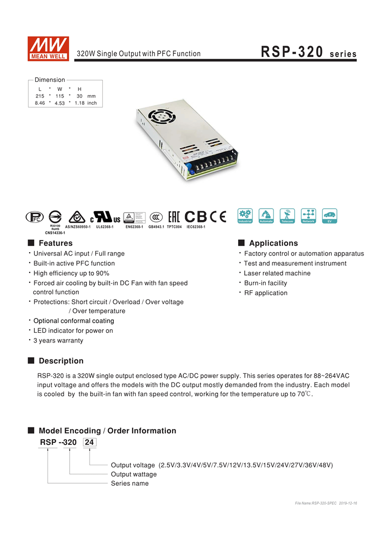 Meanwell LED Display Power Supply