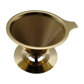 Rose Gold 1-2 Cup Stainless Steel Drip Coffee Strainer Filter