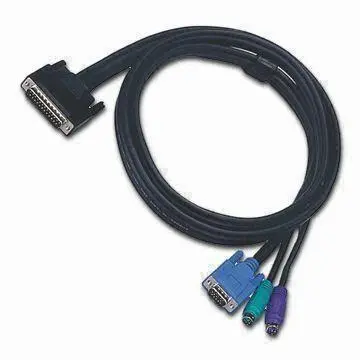 KVM Cable, DB25M to Mini Din6M* 2+HDB 15M Cable