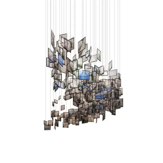 INSHINE Grey Blue Bright Hanging Pendant Light