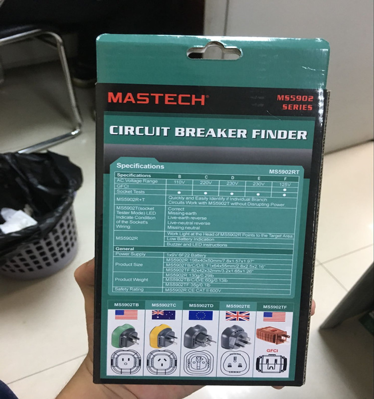 EU Socket Tester RCD الباحث عن قاطع الدائرة الكهربائية