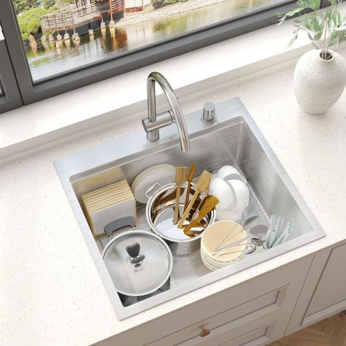 25x22 Size Single Bowl Brush stainless steel sink